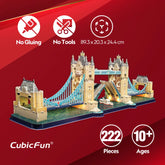 ألغاز ثلاثية الأبعاد مضيئة من CubicFun - جسر البرج - 222 قطعة
